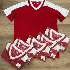 Alleson Athletic Red and White V-Neck Sports Jerseys Set